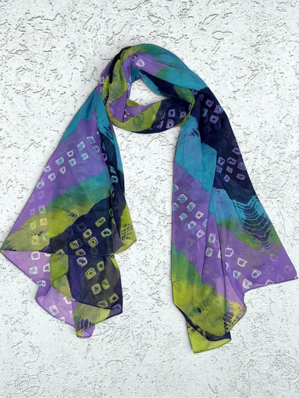 🌻Lightweight Purple Blue Green Patterned Women's Scarf